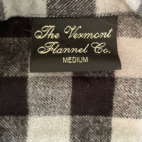 The Vermont Flannel Co Mens MEDIUM Black Plaid Collar Shirt Long Sleeve Button - Picture 4 of 6